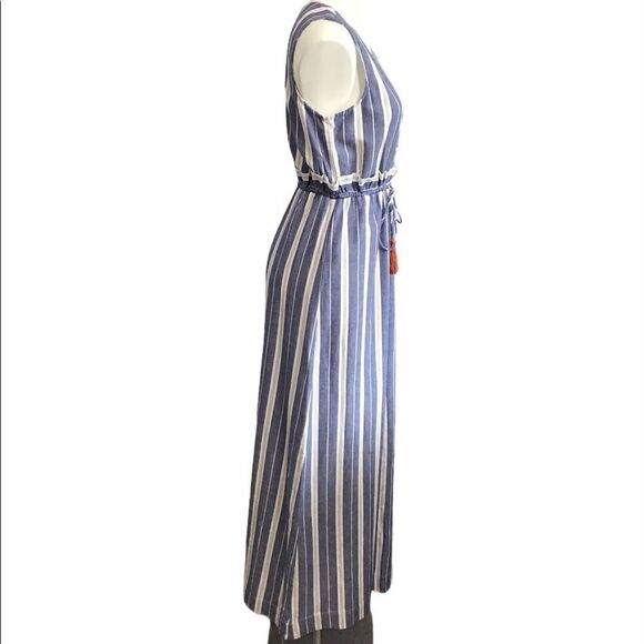 Tularosa Essie Blue Pattern Maxi Dress White Stripe Maxi Dress Size Small - Picture 4 of 12